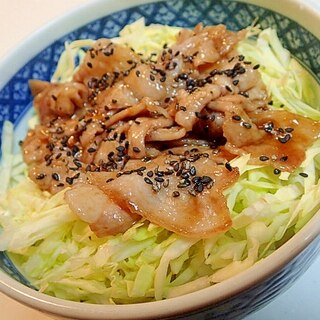 プルコギのたれで　キャベツ&豚バラ丼♬